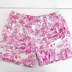Manuel Canovas Bengal Print Hot Pink & Powder Blue‎ Cotton Pajama Shorts